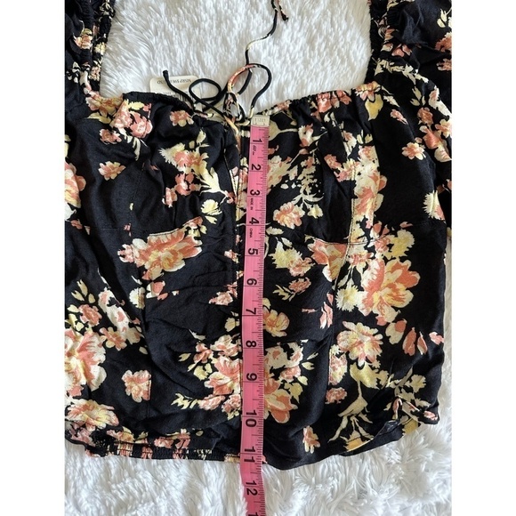 Free People Hilary Black Floral Print Top - Picture 12 of 14